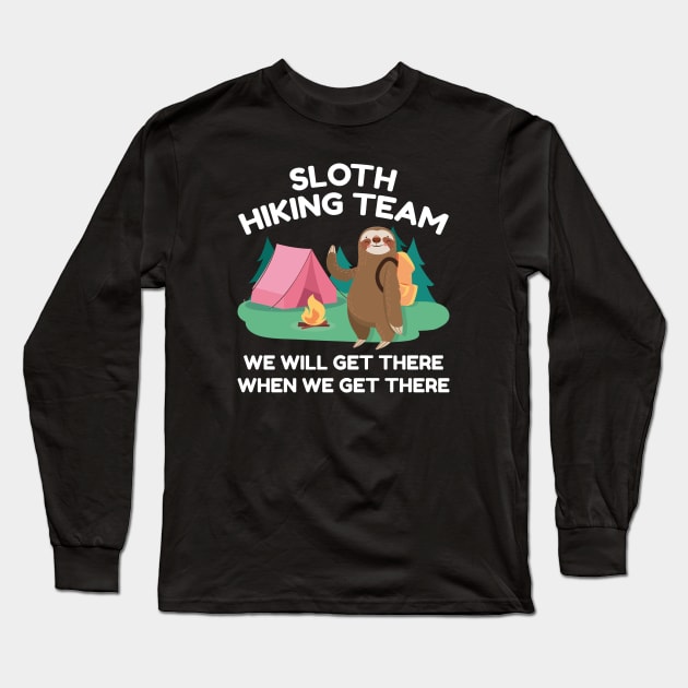 Sloth Hiking Team Long Sleeve T-Shirt by LuckyFoxDesigns